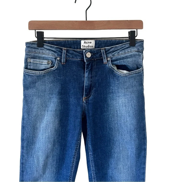 Acne Studios Skin 5 Used Blue Mid Rise Skinny Jean - Picture 4 of 7